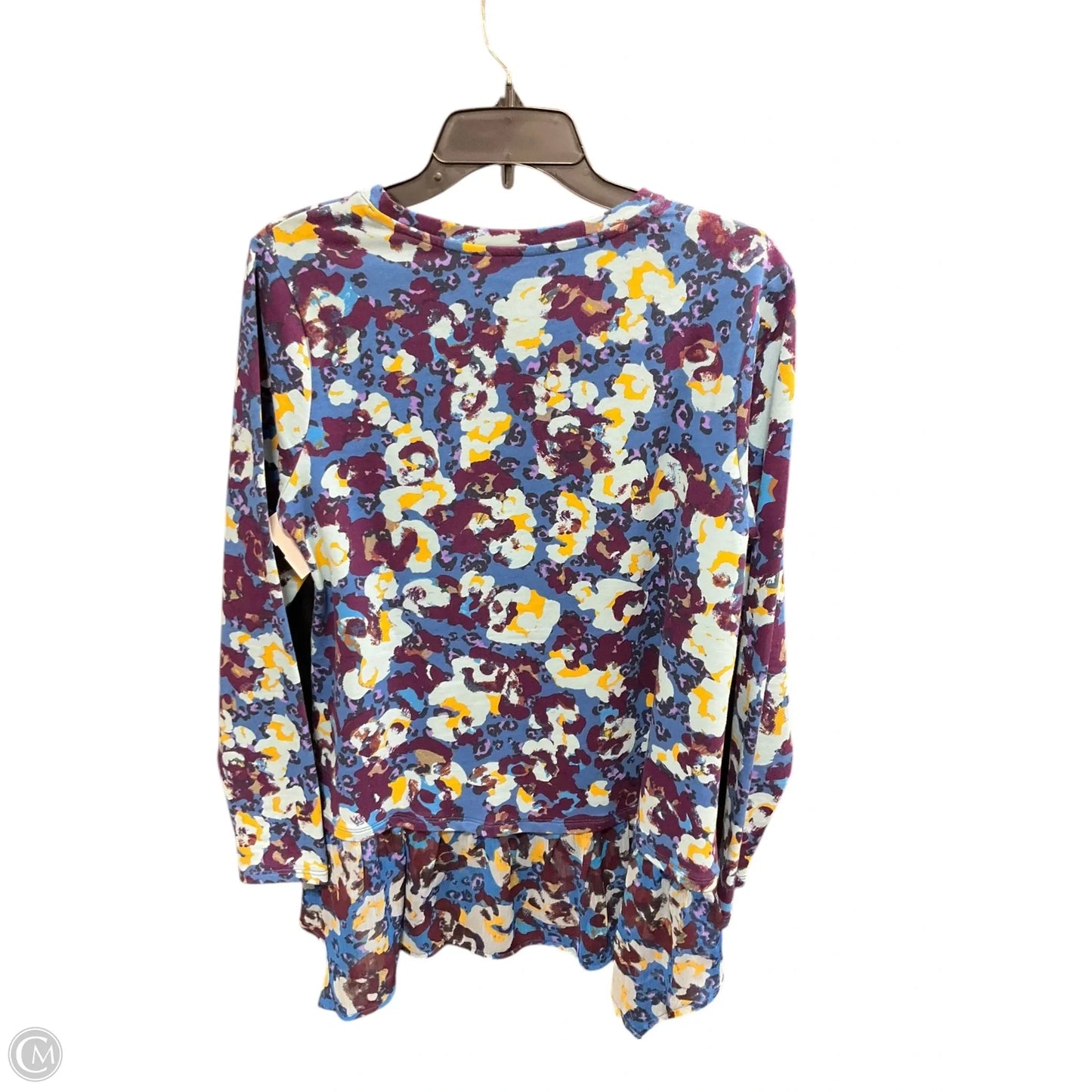 Top Long Sleeve By Logo In Blue & Purple, Size: S