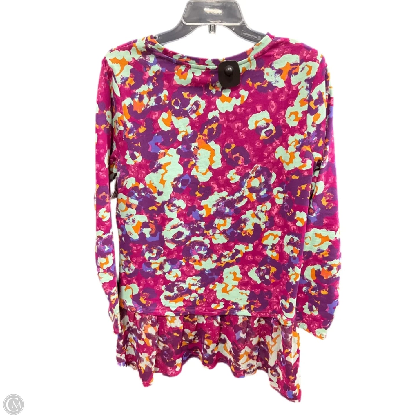 Top Long Sleeve By Logo In Green & Purple, Size: S