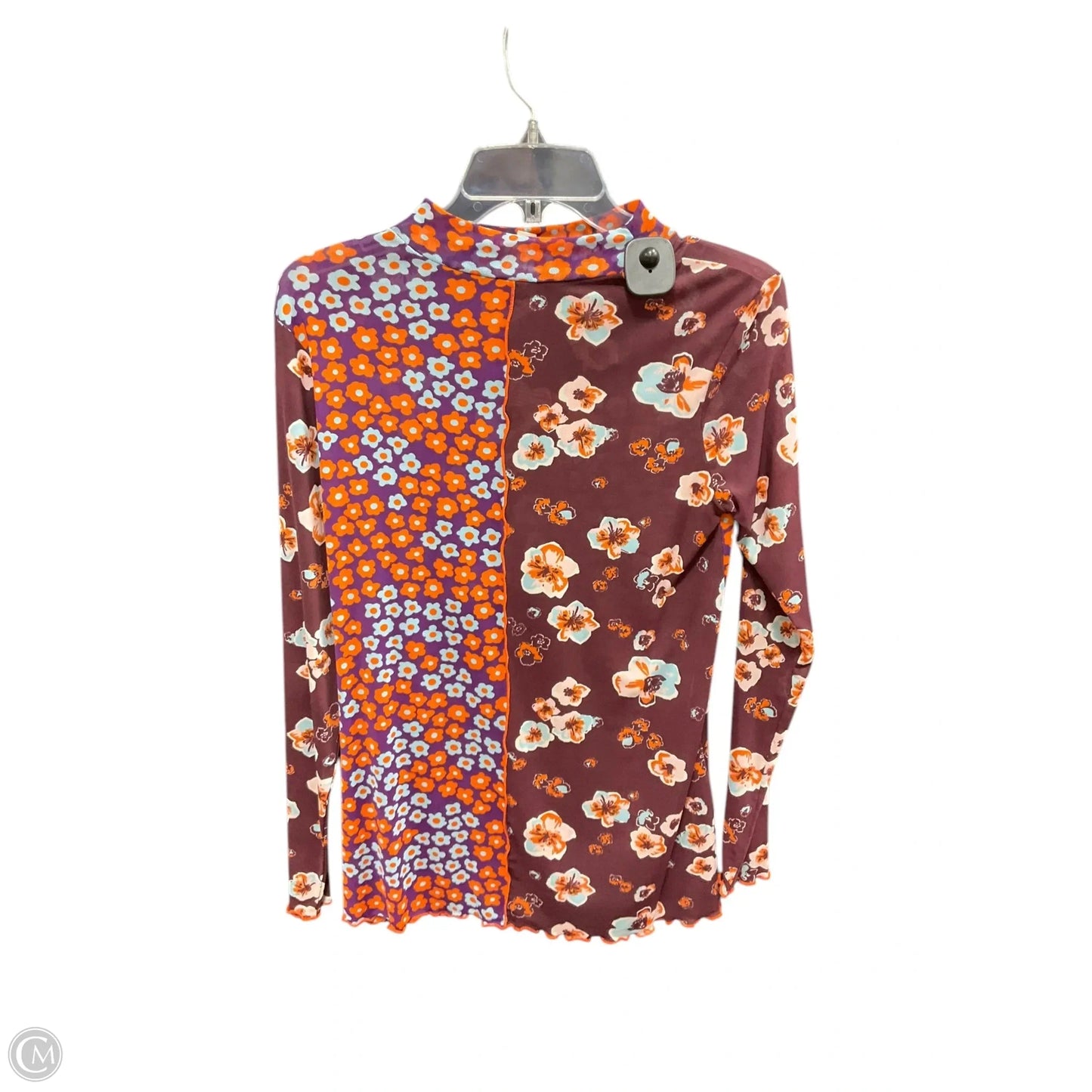 Top Long Sleeve By Logo In Orange & Red, Size: S