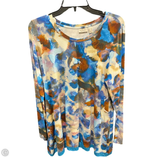Top Long Sleeve By Logo In Blue & Orange, Size: S