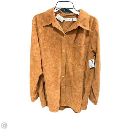 Jacket Shirt By Clothes Mentor In Tan, Size: 22