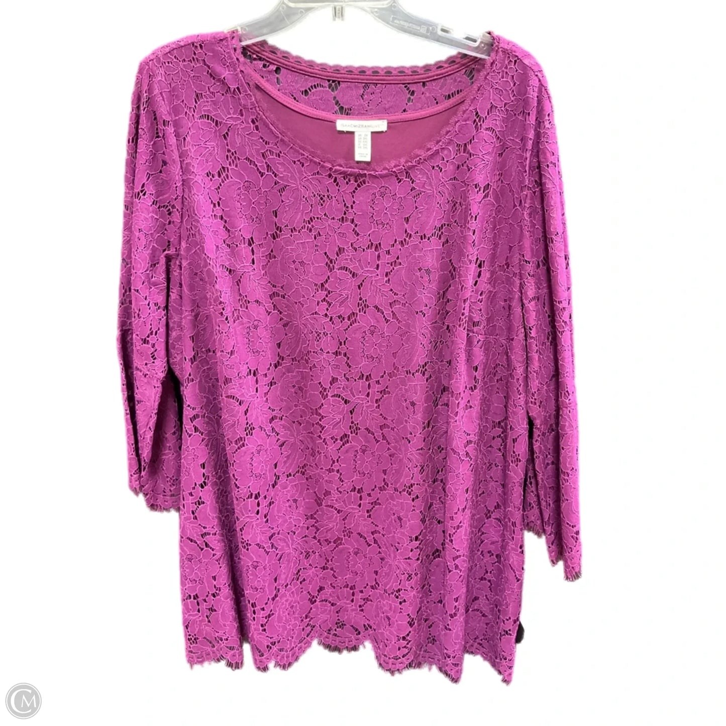 Top Long Sleeve By Isaac Mizrahi Live Qvc In Purple, Size: 2x