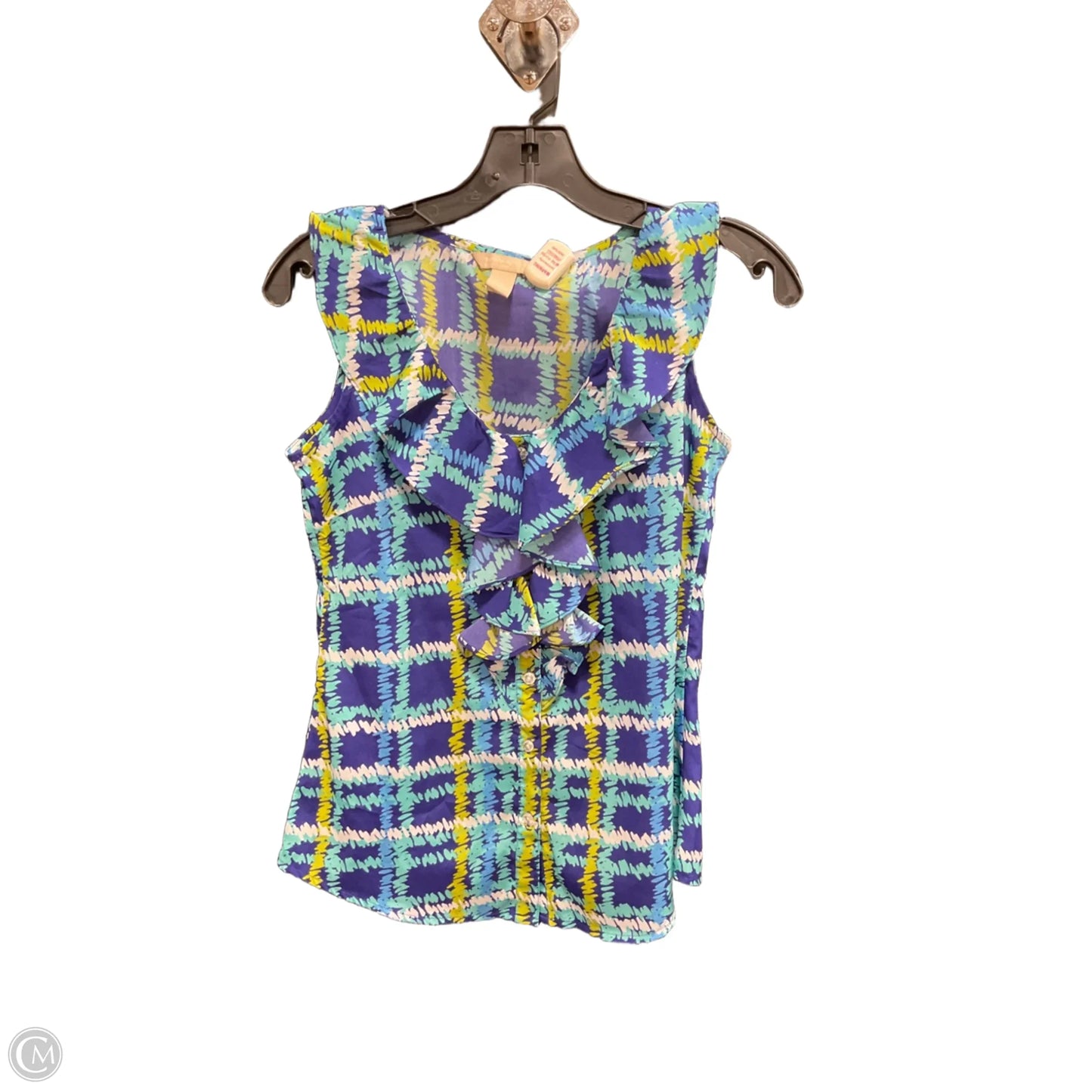 Top Sleeveless By Banana Republic In Blue & Green, Size: Xs