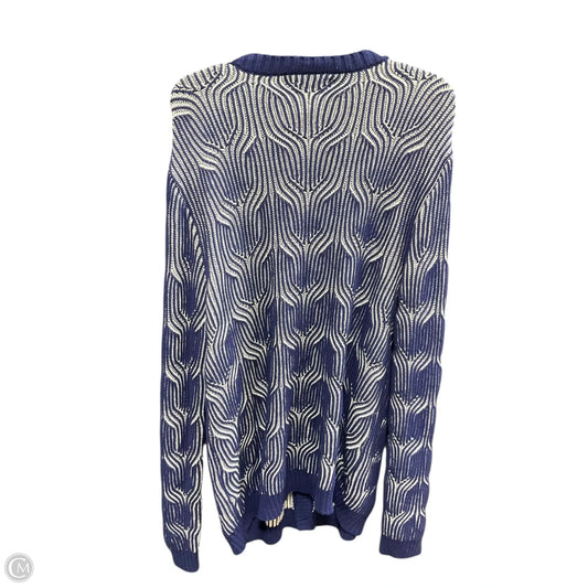 Sweater Cardigan By Inc In Blue & White, Size: Xl