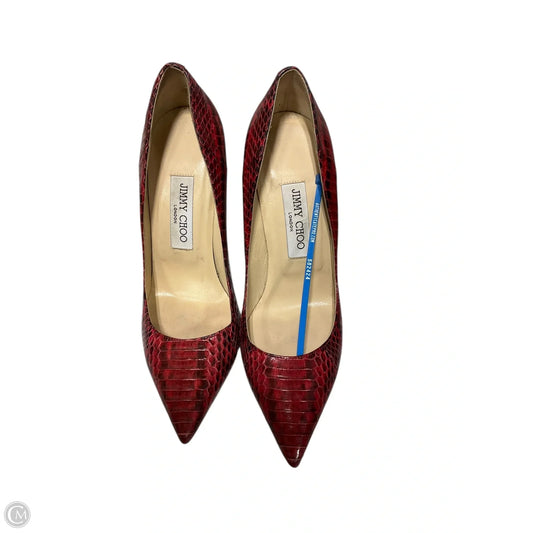 Shoes Luxury Designer By Jimmy Choo In Snakeskin Print, Size: 8