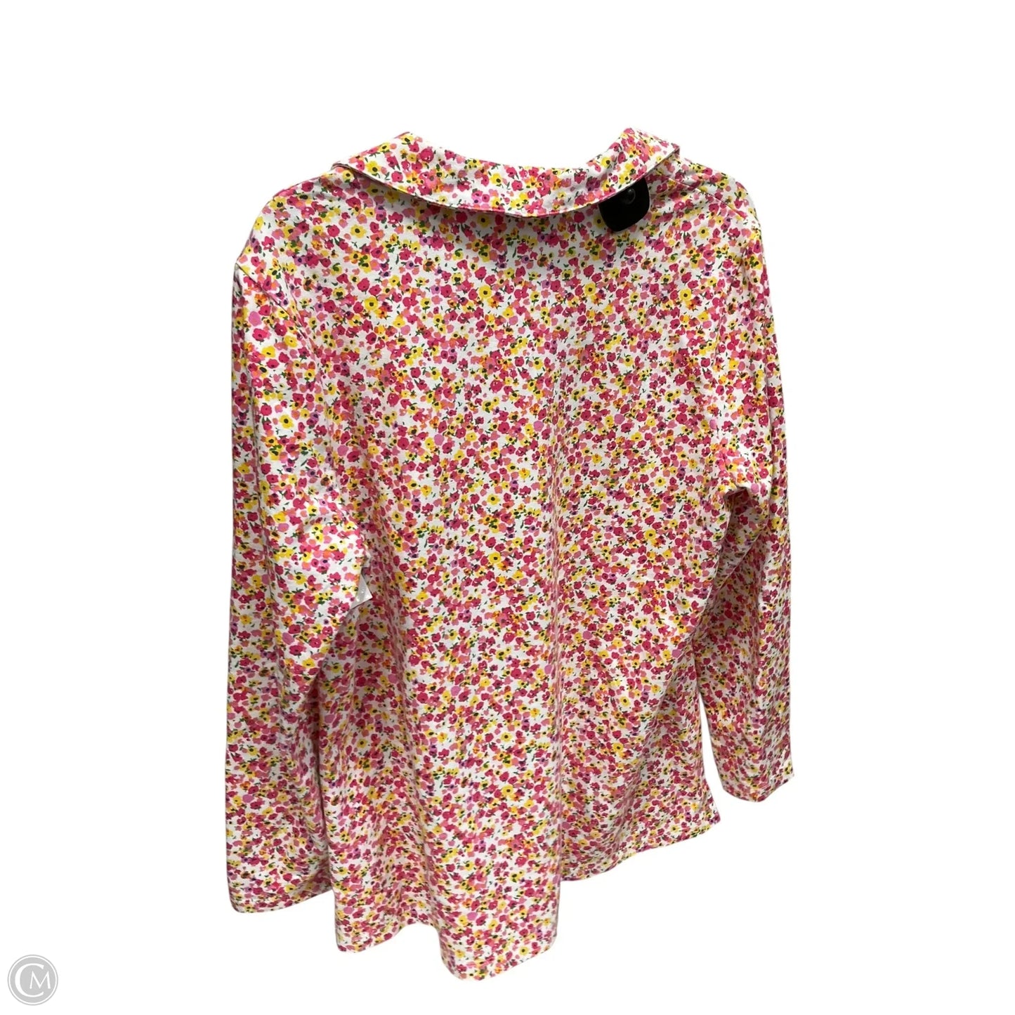 Top Long Sleeve By Isaac Mizrahi Live Qvc In Floral Print, Size: L