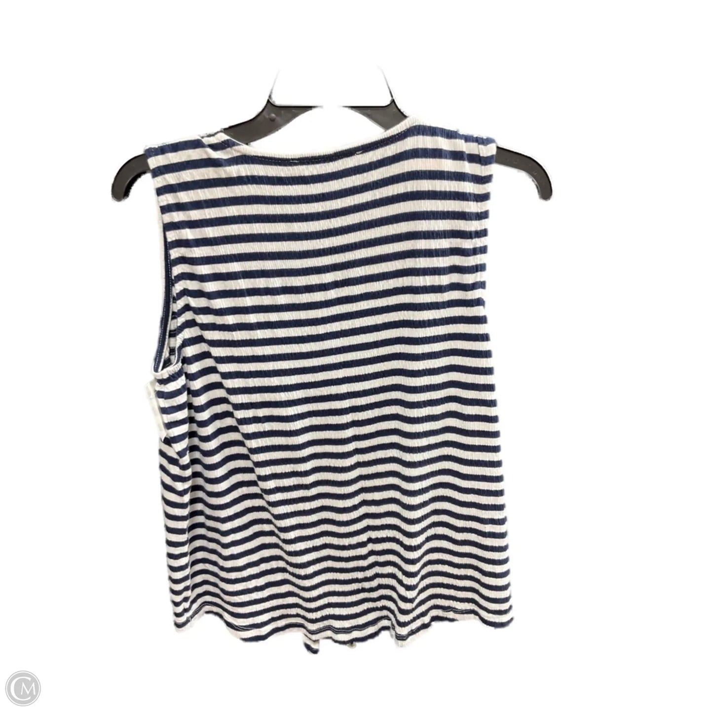 Top Sleeveless By Loft In Blue & White, Size: S