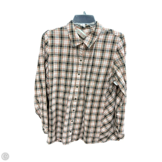 Blouse Long Sleeve By J. Jill In Orange & Yellow, Size: M