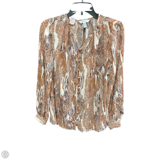 Top Long Sleeve By Nine West Apparel In Orange & Pink, Size: S