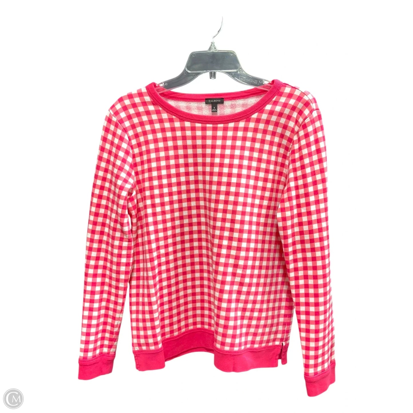 Athletic Sweatshirt Crewneck By Talbots In Pink & White, Size: S
