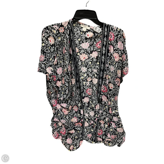 Shawl By Loft In Black & Pink, Size: Xs