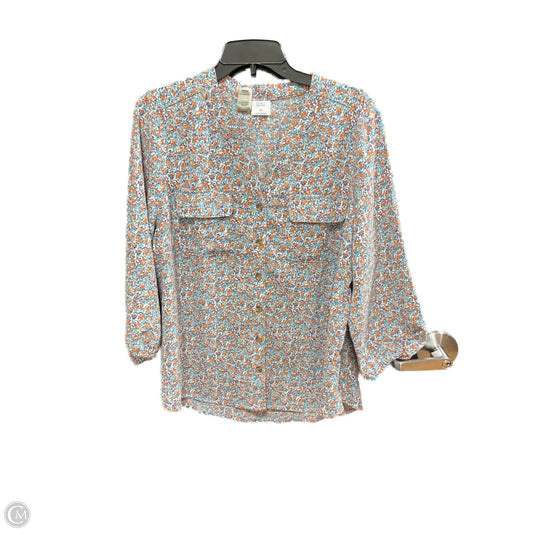 Top 3/4 Sleeve By Croft And Barrow In Blue & Orange, Size: Xl