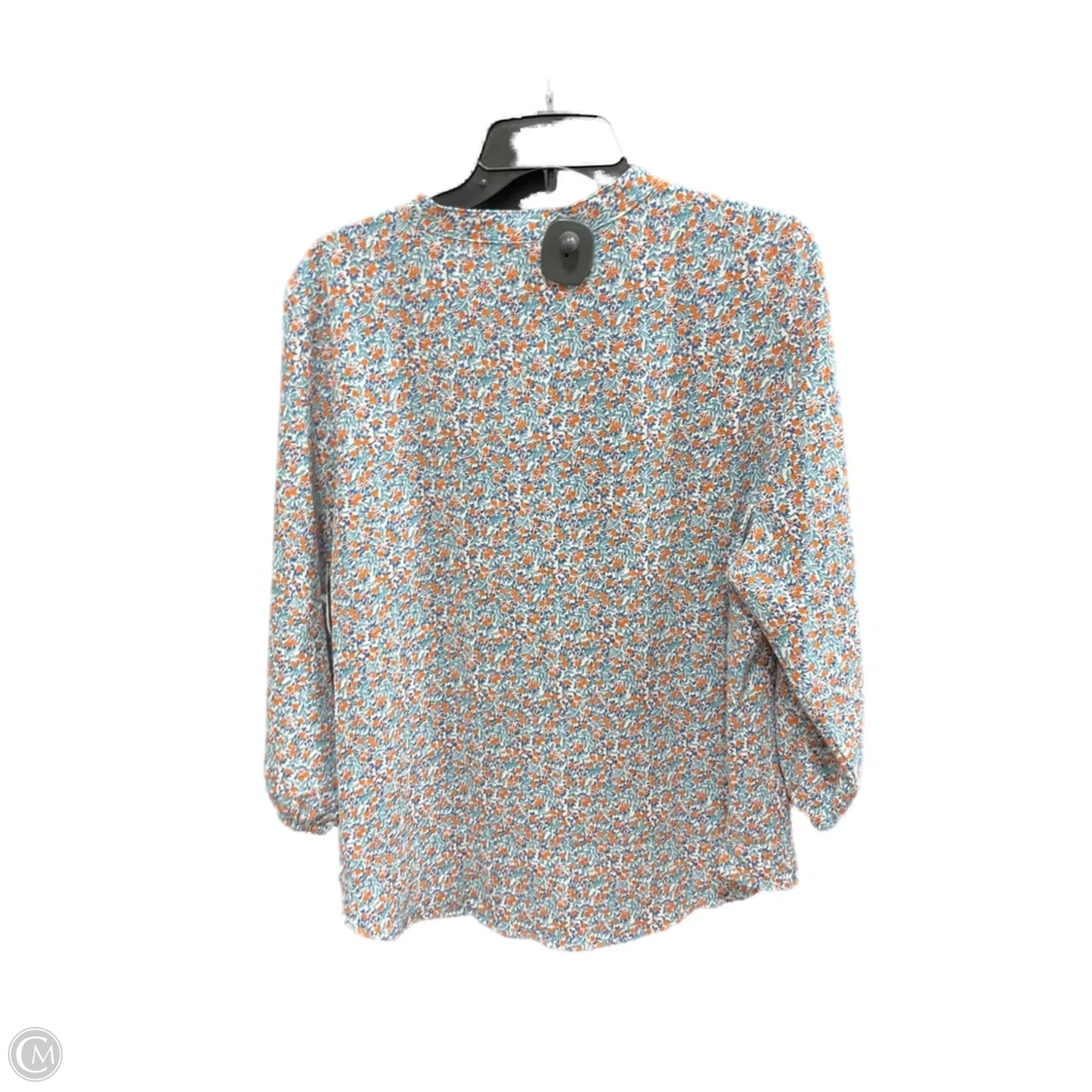 Top 3/4 Sleeve By Croft And Barrow In Blue & Orange, Size: Xl