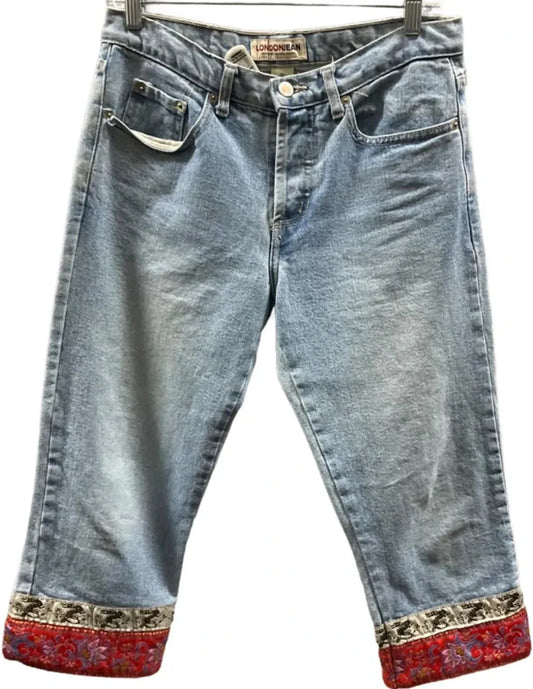 Jeans Cropped By London Jean In Blue & Orange, Size: 8