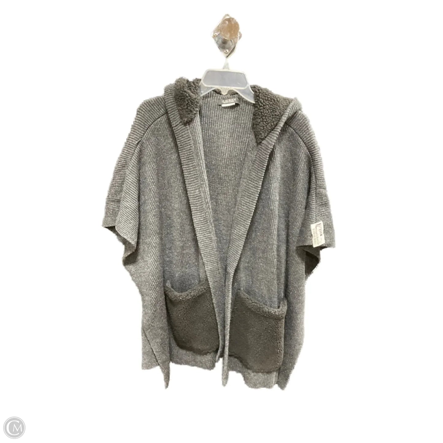 Sweater Cardigan By Lauren By Ralph Lauren In Grey, Size: Osfm