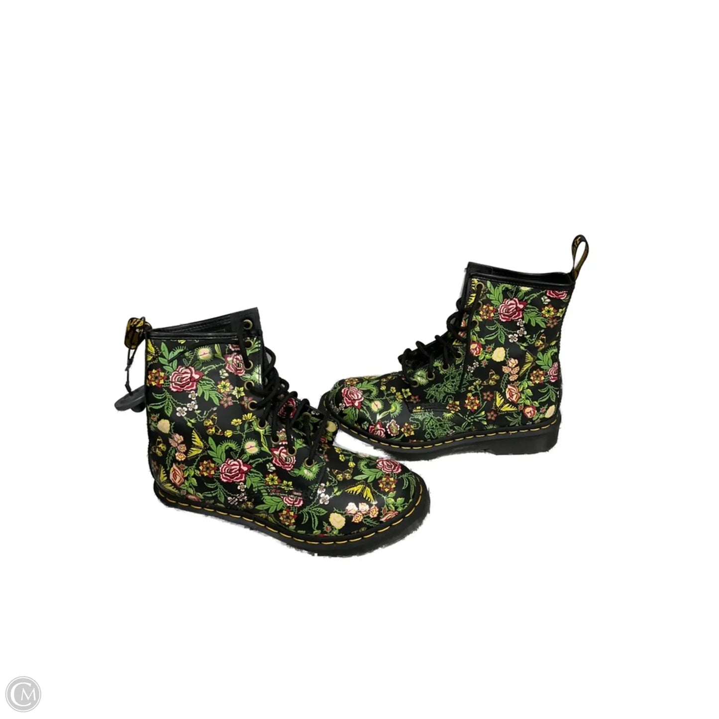 Boots Combat By Dr Martens In Floral Print, Size: 8