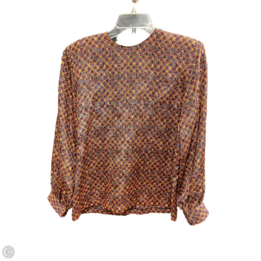 Top Long Sleeve By Doncaster In Red & Yellow, Size: 8