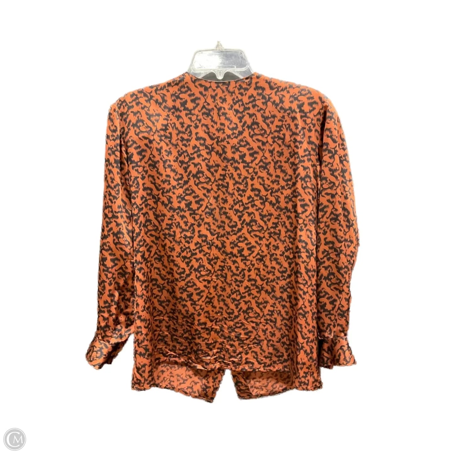 Top Long Sleeve By Doncaster In Black & Orange, Size: 6