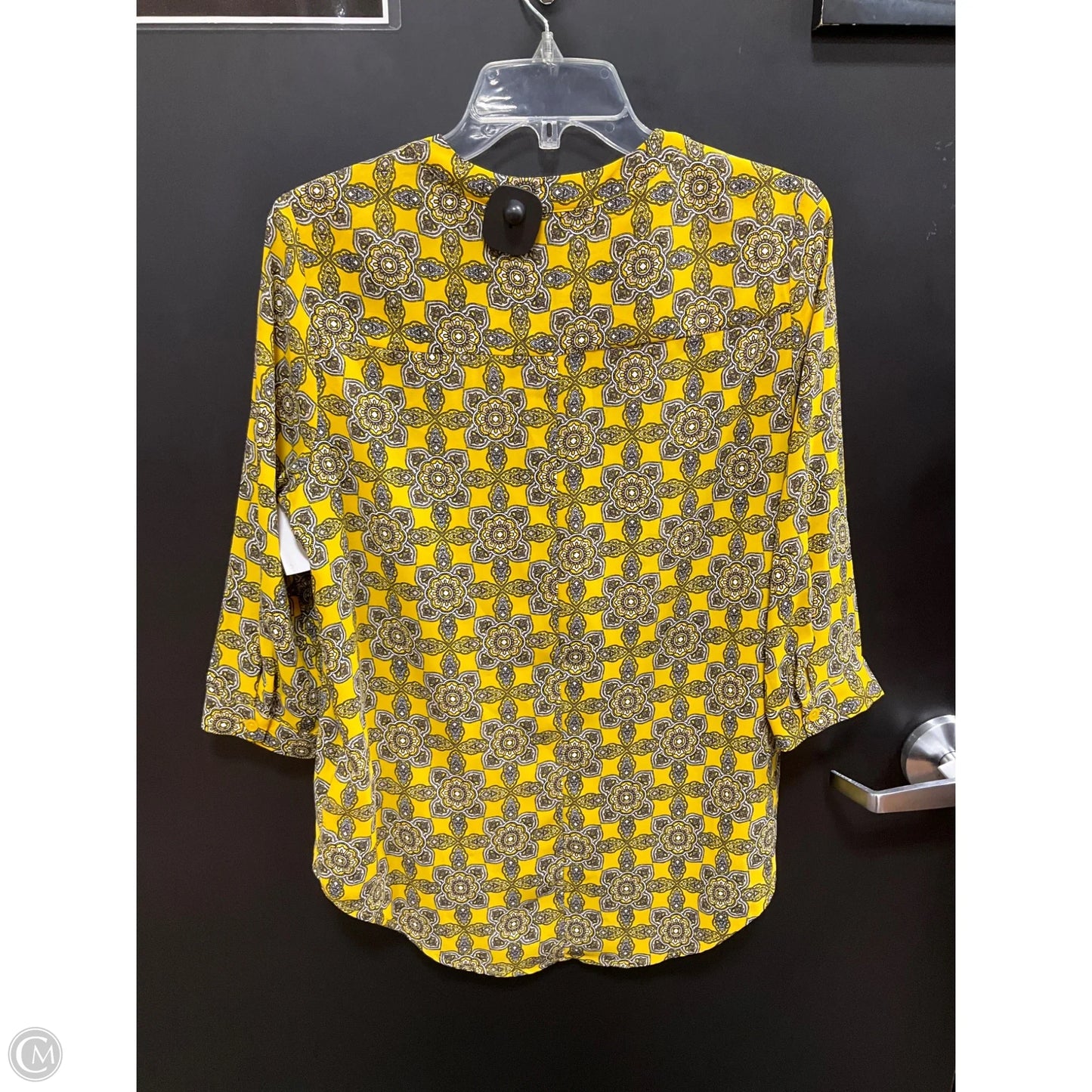 Top 3/4 Sleeve By Dana Buchman In Yellow, Size: M
