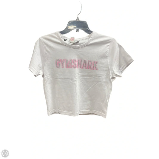 Athletic Top Short Sleeve By Gym Shark In Pink & White, Size: S