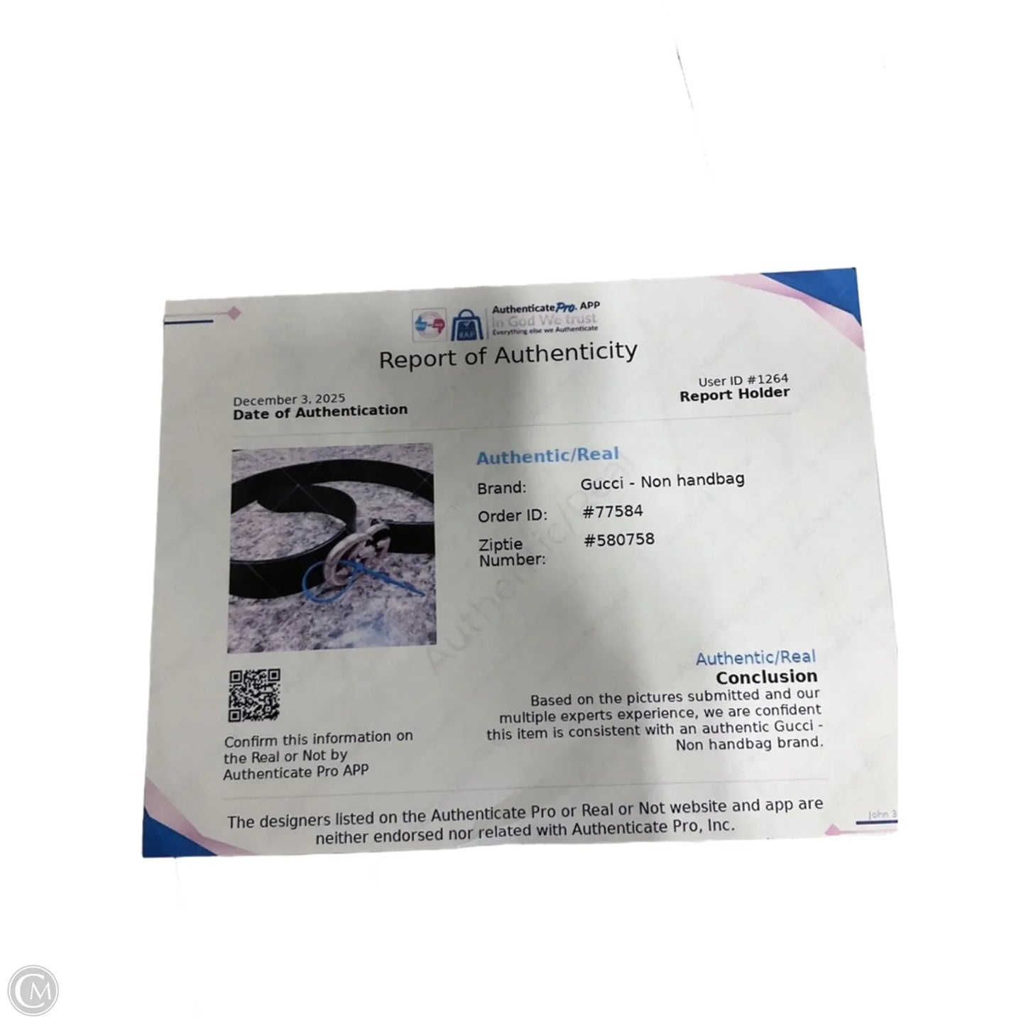 Belt Luxury Designer By Gucci, Size: Large