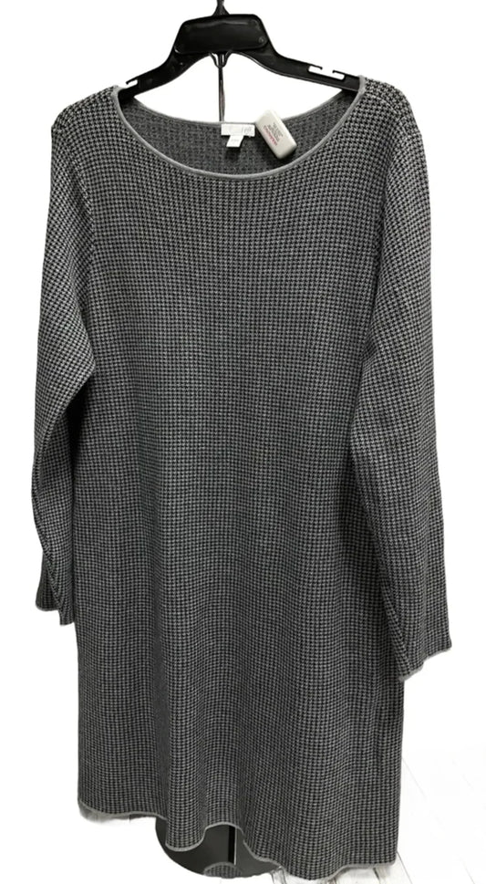 Dress Sweater By J. Jill In Black & Grey, Size: L