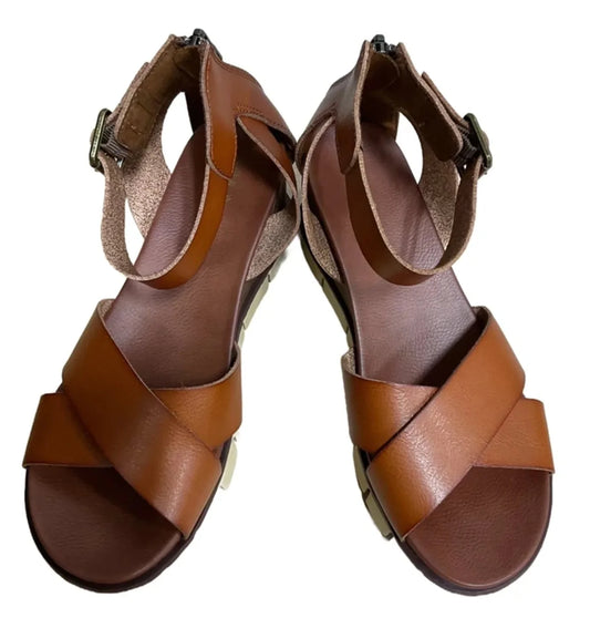 Sandals Heels Block By Mia In Tan, Size: 8.5