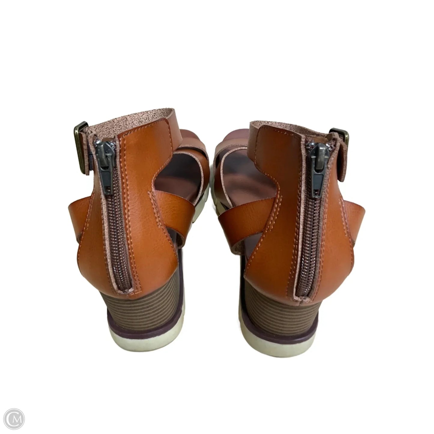 Sandals Heels Block By Mia In Tan, Size: 8.5