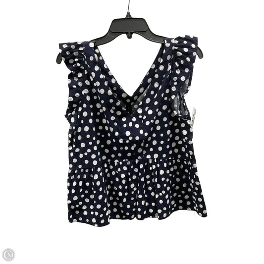Top Sleeveless By Loft In Polkadot Pattern, Size: M