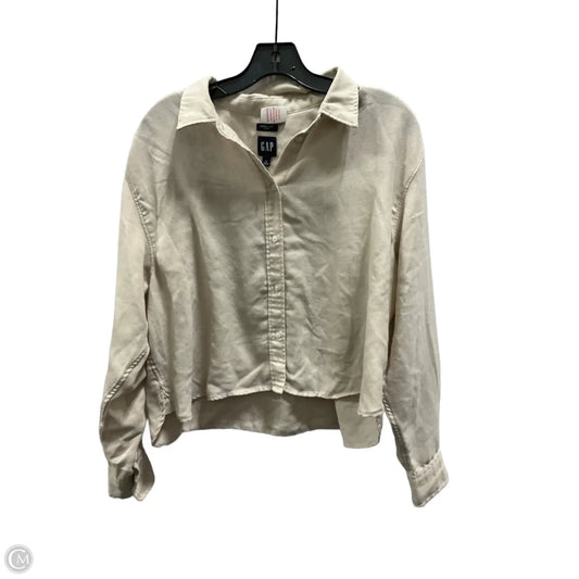 Blouse Long Sleeve By Gap In Beige, Size: L