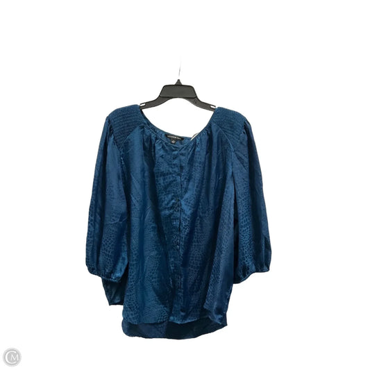 Top 3/4 Sleeve By Zac And Rachel In Blue, Size: 3x