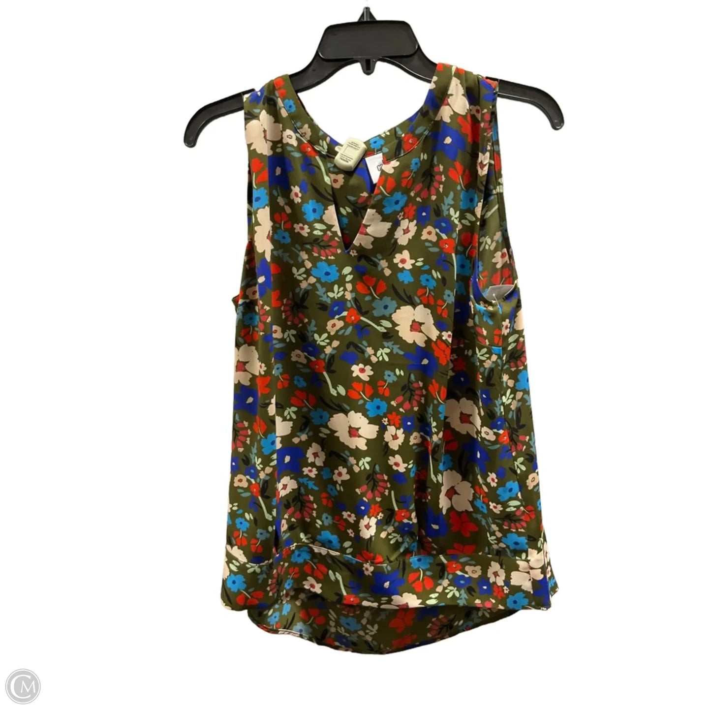 Top Sleeveless By Cabi In Green & Red, Size: M