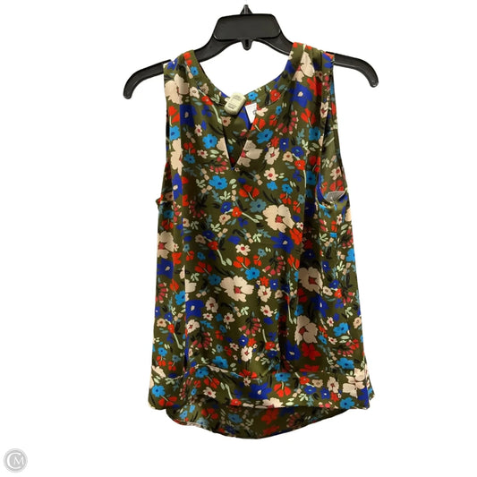 Top Sleeveless By Cabi In Green & Red, Size: M