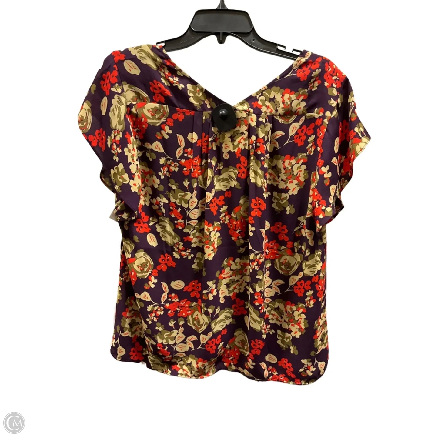 Top Short Sleeve By Cabi In Purple & Red, Size: M