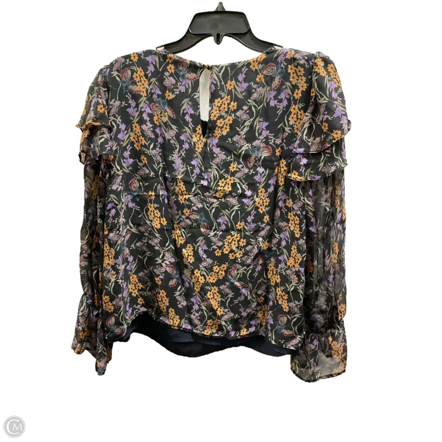 Top Long Sleeve By Clothes Mentor In Black & Purple, Size: L