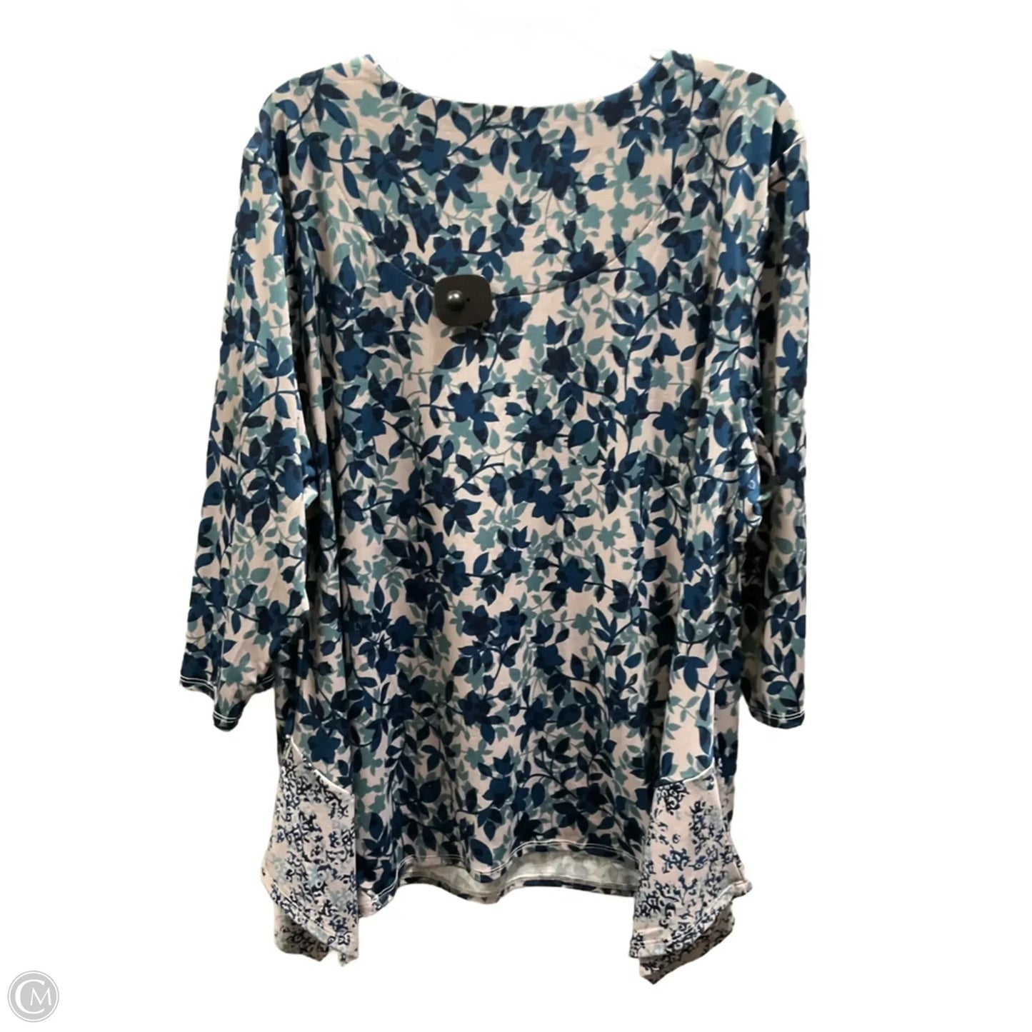 Top 3/4 Sleeve By Zac And Rachel In Teal, Size: 2x