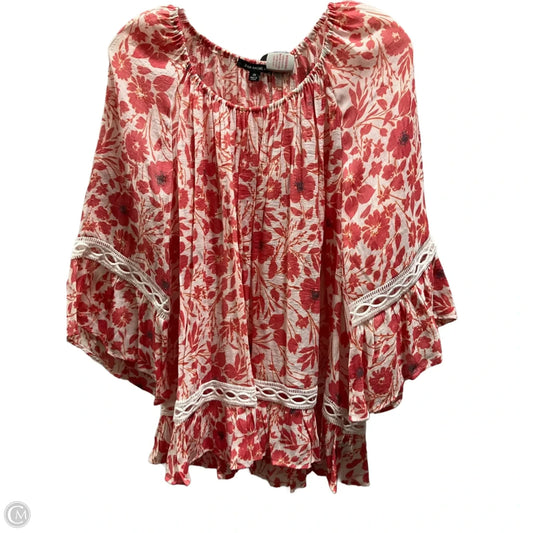 Top 3/4 Sleeve By Zac And Rachel In Red & White, Size: 2x