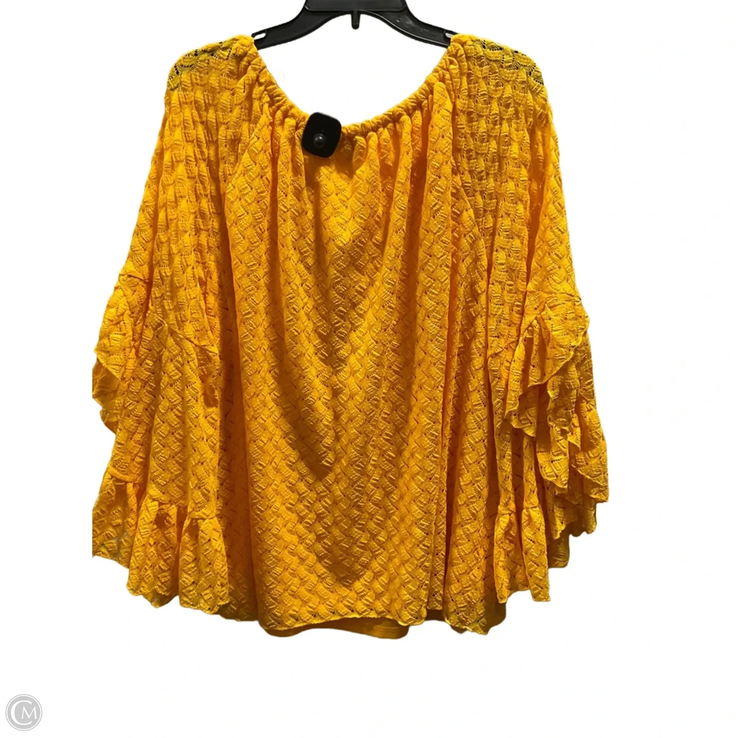 Top 3/4 Sleeve By Fever In Yellow, Size: 2x