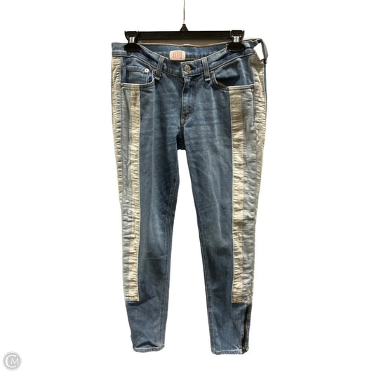 Jeans Skinny By Rag And Bone In Blue & White, Size: 6