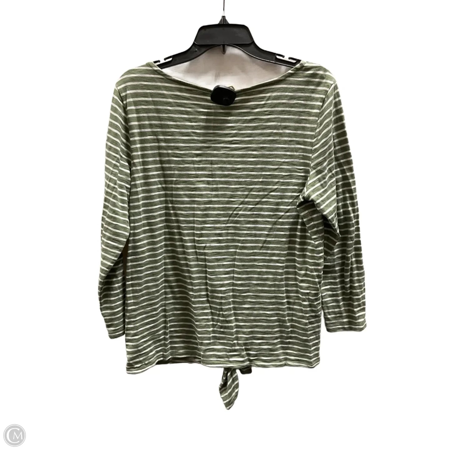 Top Long Sleeve By Old Navy In Green & White, Size: L