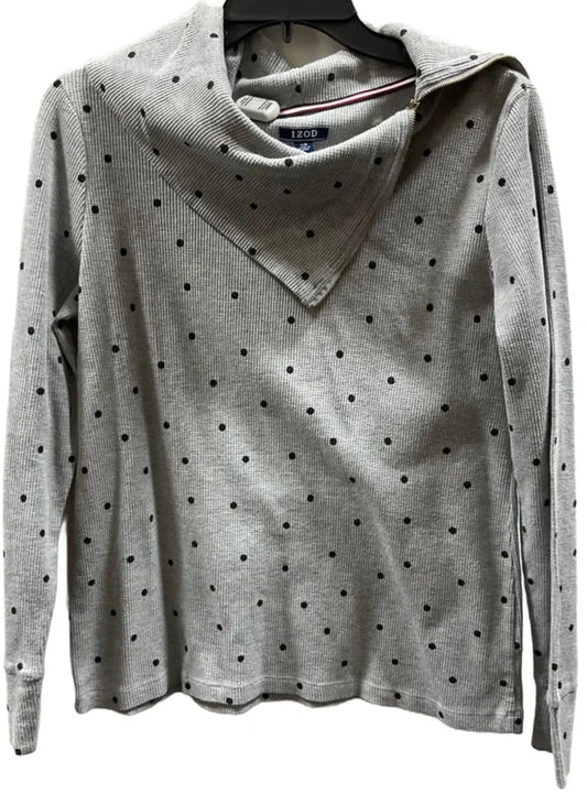 Top Long Sleeve By Izod In Polkadot Pattern, Size: L