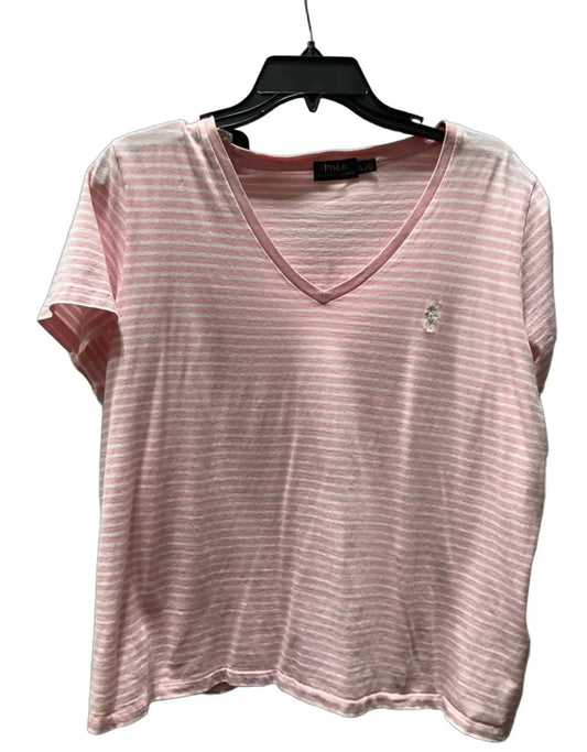 Top Short Sleeve By Polo Ralph Lauren In Pink, Size: Xl