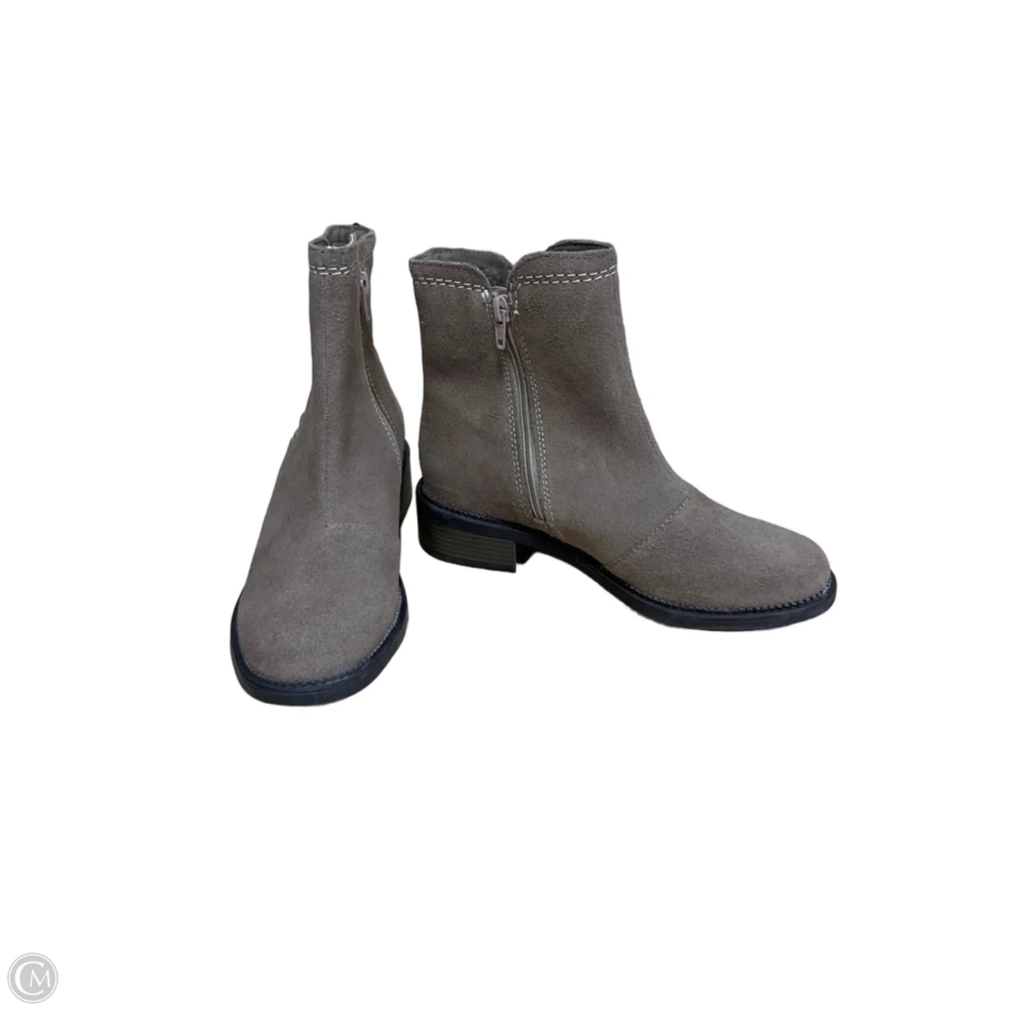 Boots Ankle Heels By Clarks In Brown, Size: 7.5