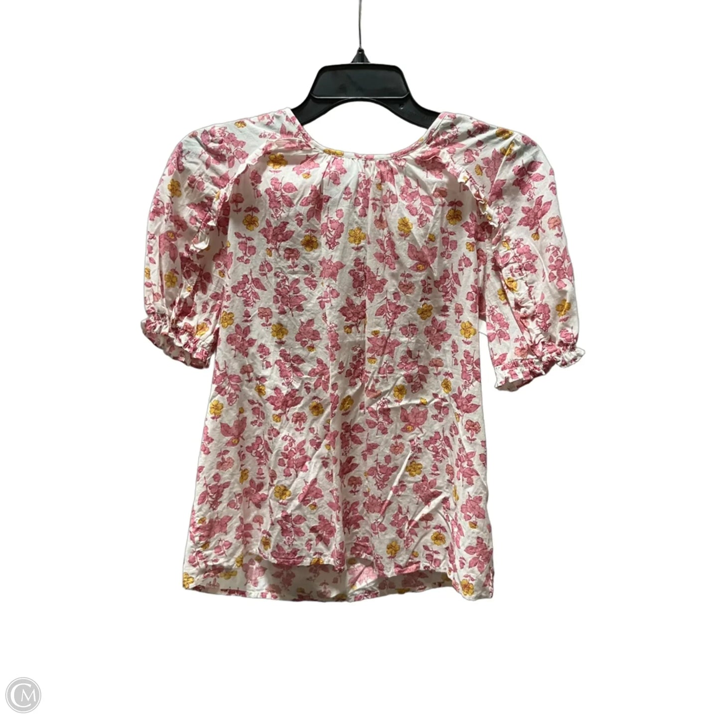 Top Short Sleeve By Lucky Brand In Pink & White, Size: S