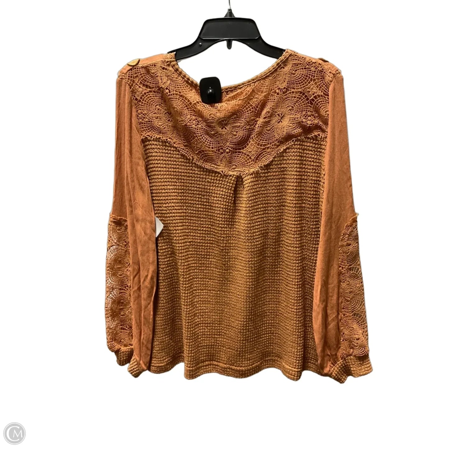 Top Long Sleeve By Miss Me In Orange, Size: L