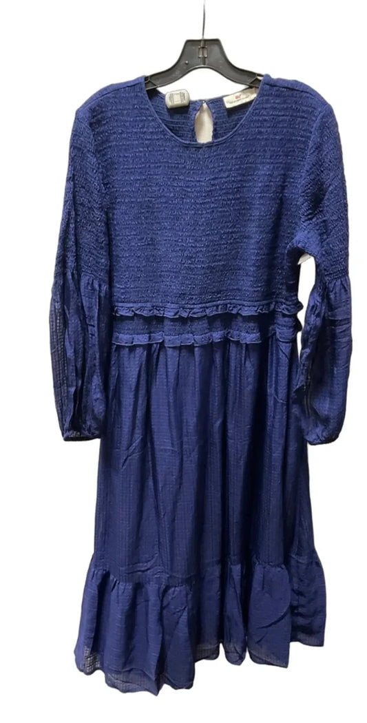 Dress Casual Midi By Vineyard Vines In Blue, Size: Xl