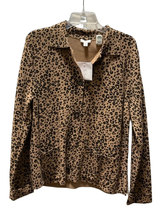 Cardigan By J. Jill In Leopard Print, Size: M