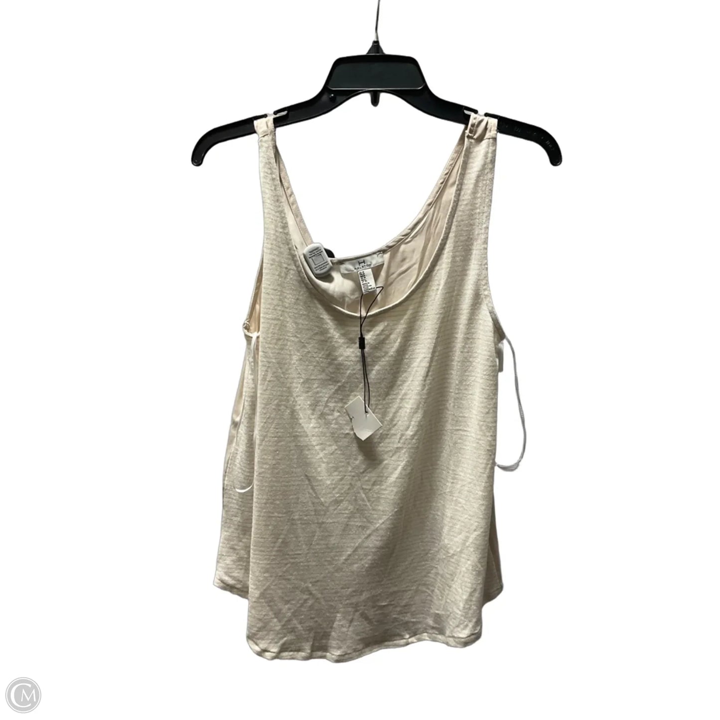 Tank Top By H For Halston In Tan & White, Size: M