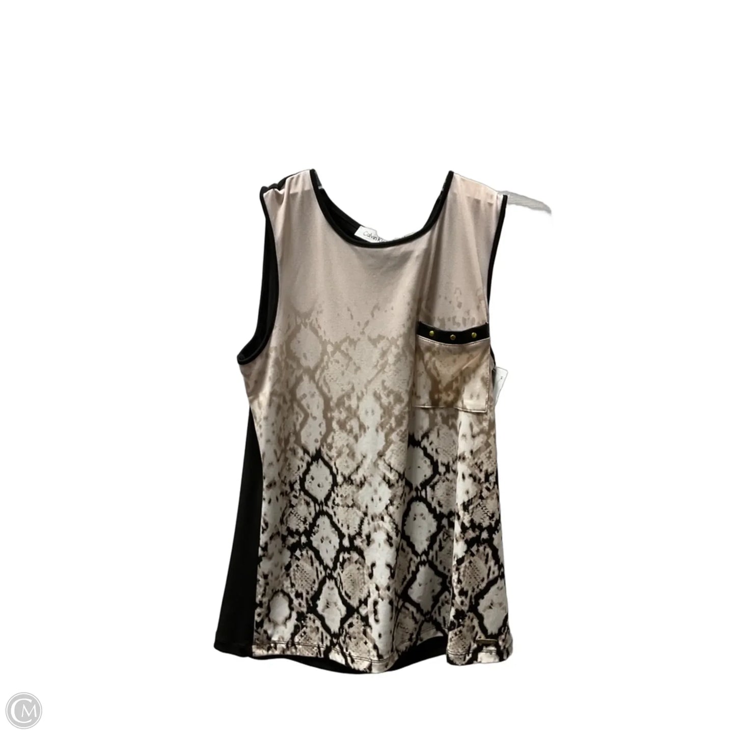 Top Sleeveless By Calvin Klein In Black & Pink, Size: S