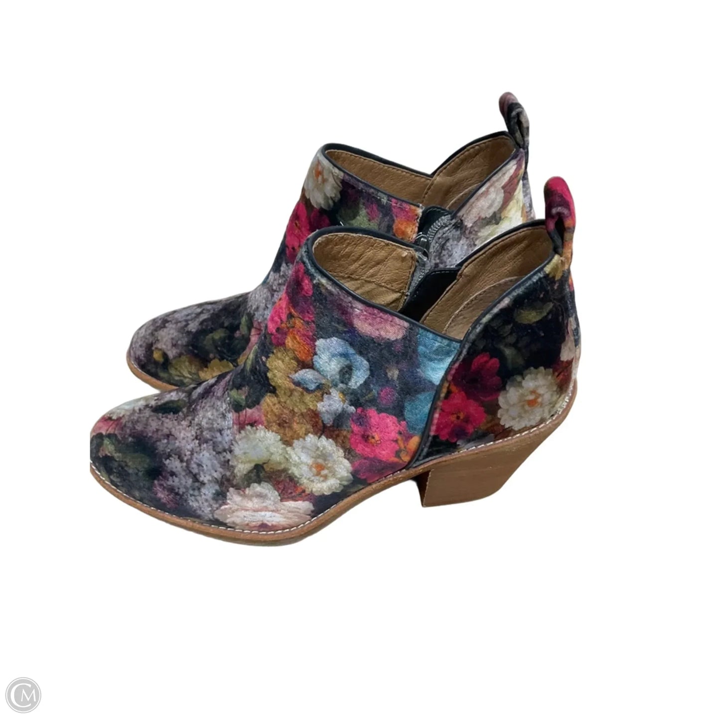 Boots Ankle Heels By Sofft In Floral Print, Size: 8